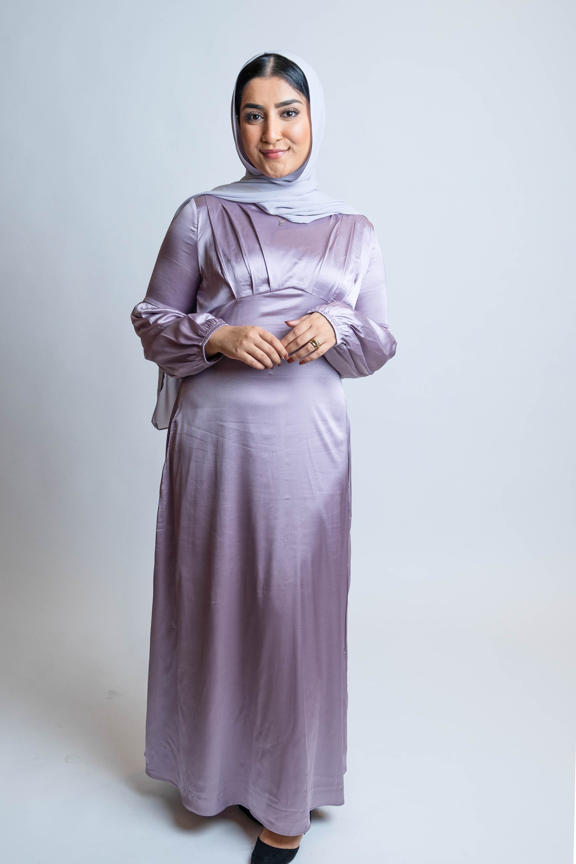 Sumaiya Tie-Back Maxi Dress-Lavender – Delicate Hijabi