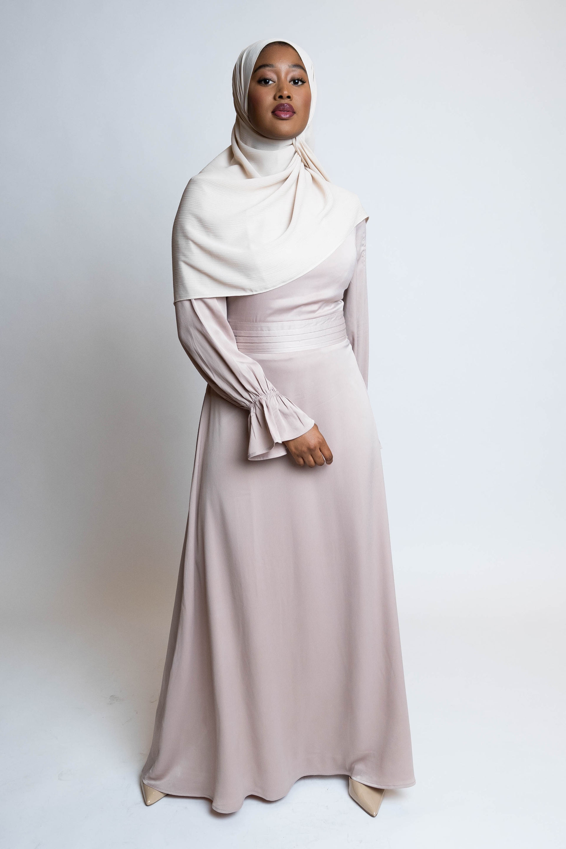 dress hijab satin Satin Gold Hijab Wedding Dress 22891GOLD